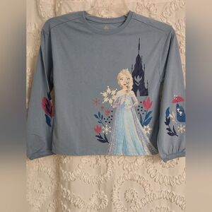 Disney Girls XL (14) Frozen Elsa long sleeve T Shirt NWT blue